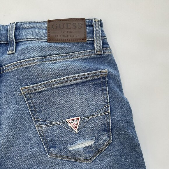 Guess Men's Regular Wyatt Denim Shorts Light Blue Size 38 - Picture 7 of 7